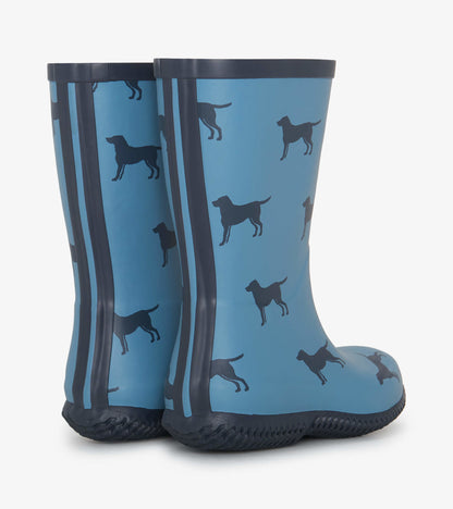 Boys Preppy Dogs Packable Rain Boots