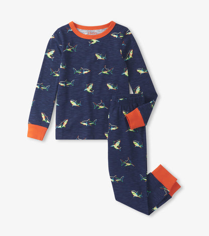 Boys Glow Sharks Pajama Set