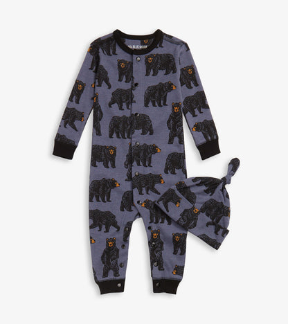 Wild Bears Baby Sleeper & Hat