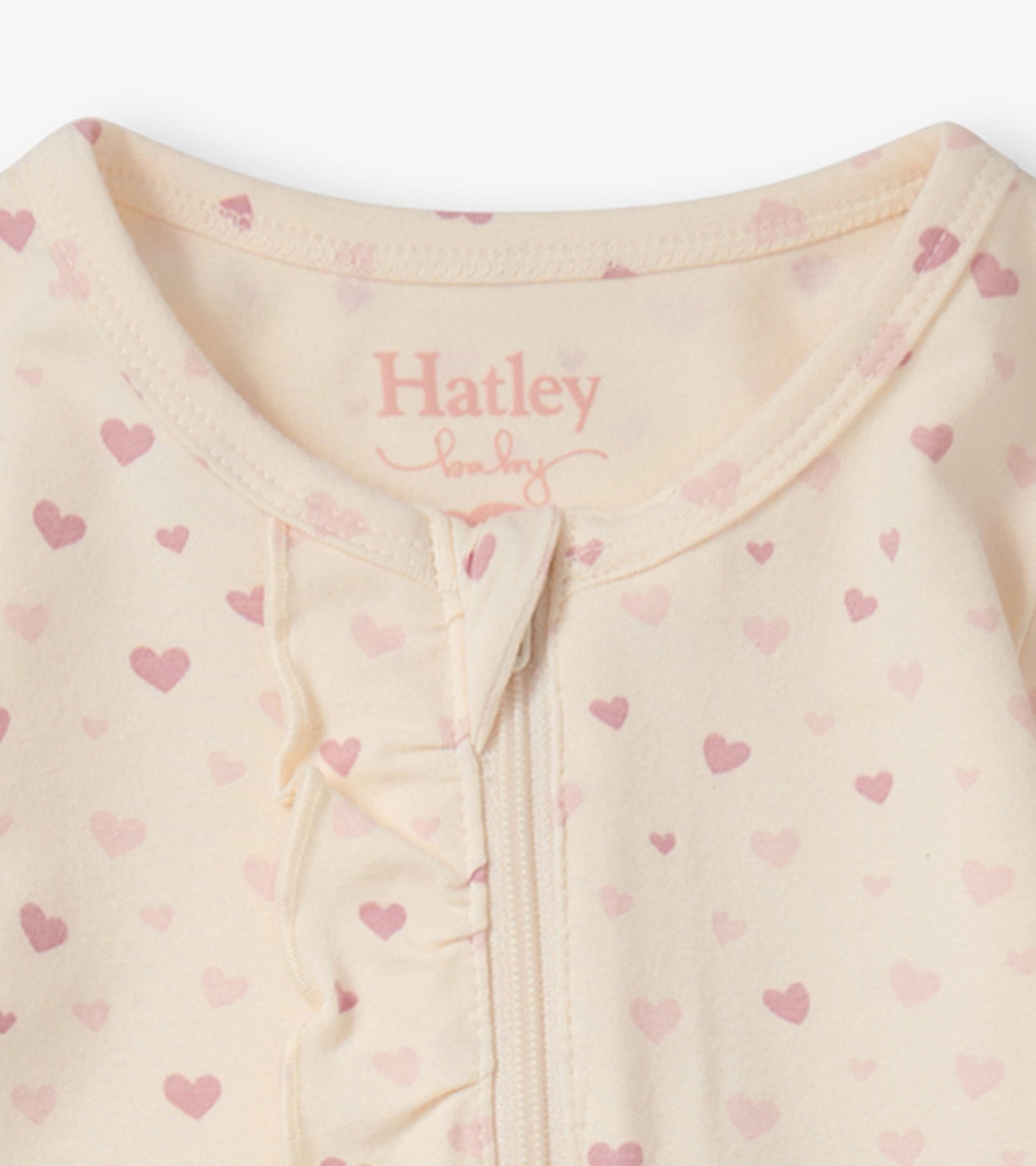 Pretty Hearts Newborn Ruffle Footed Sleeper