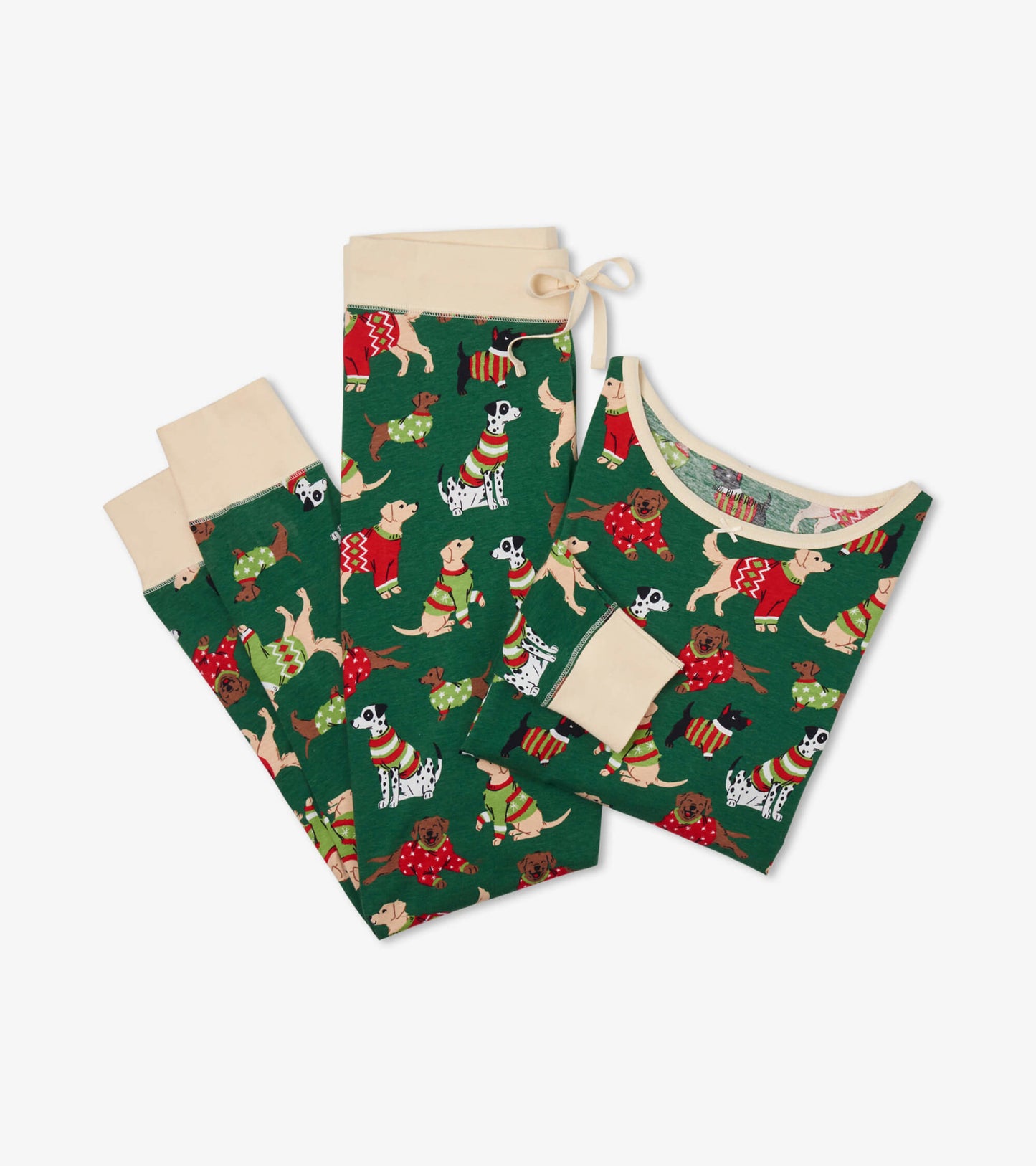 Women's Woofing Christmas Jersey Pajama Set