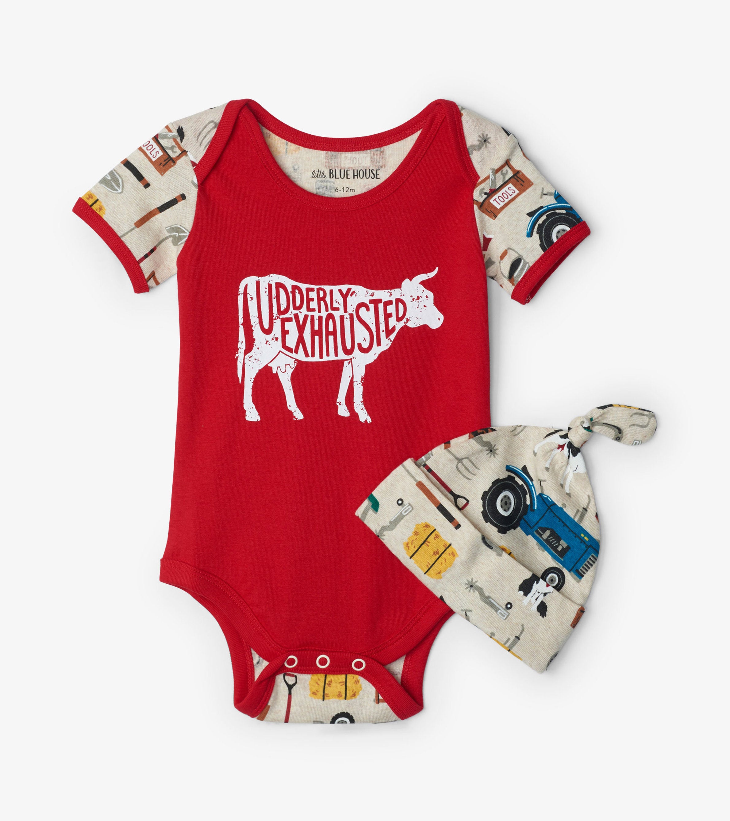 Farm Life Baby Bodysuit with Hat