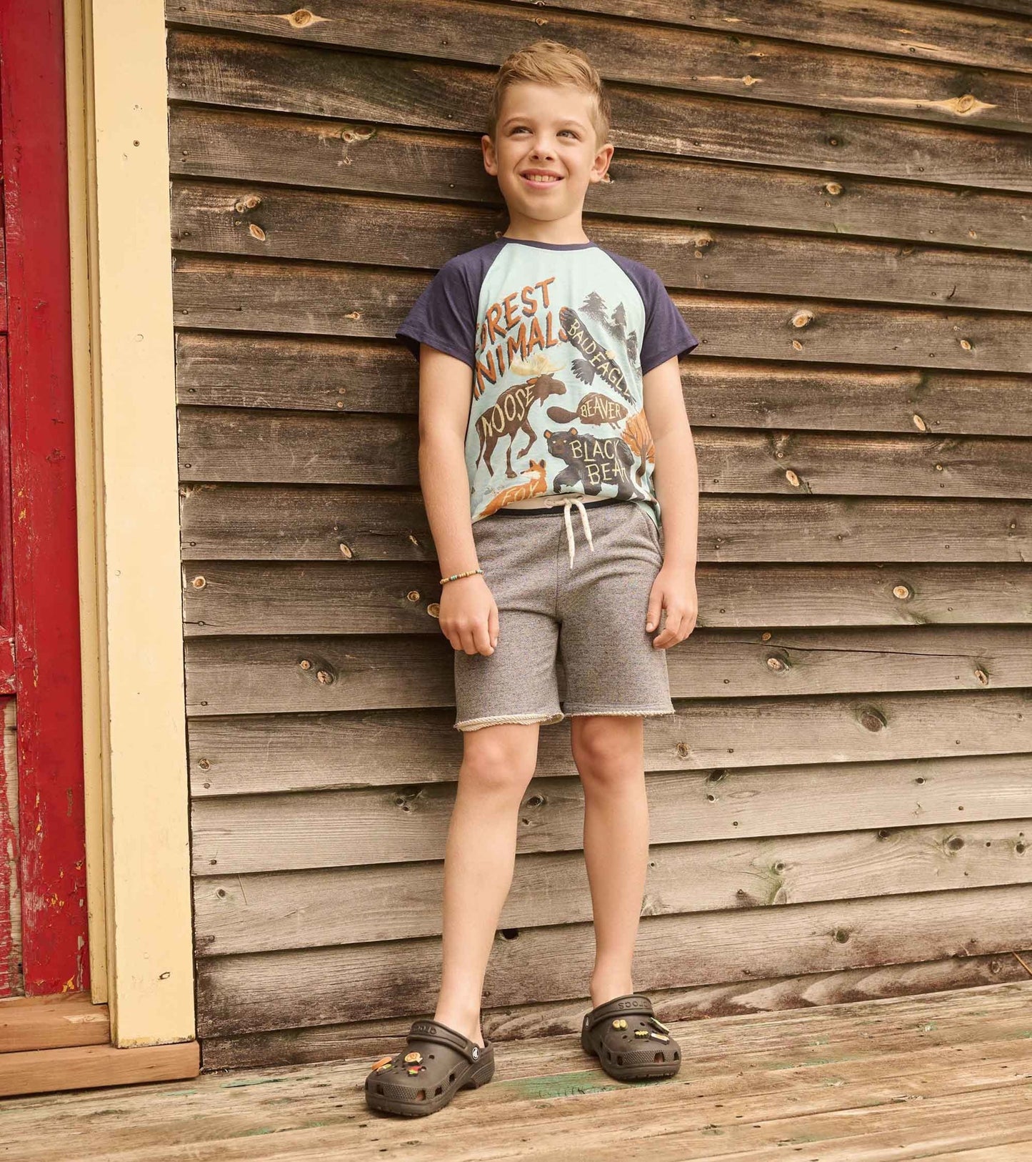 Boys Flame Blue Raw Hem Shorts