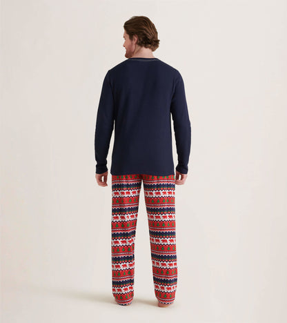 Men's Fair Isle Bear Jersey Pajama Pants