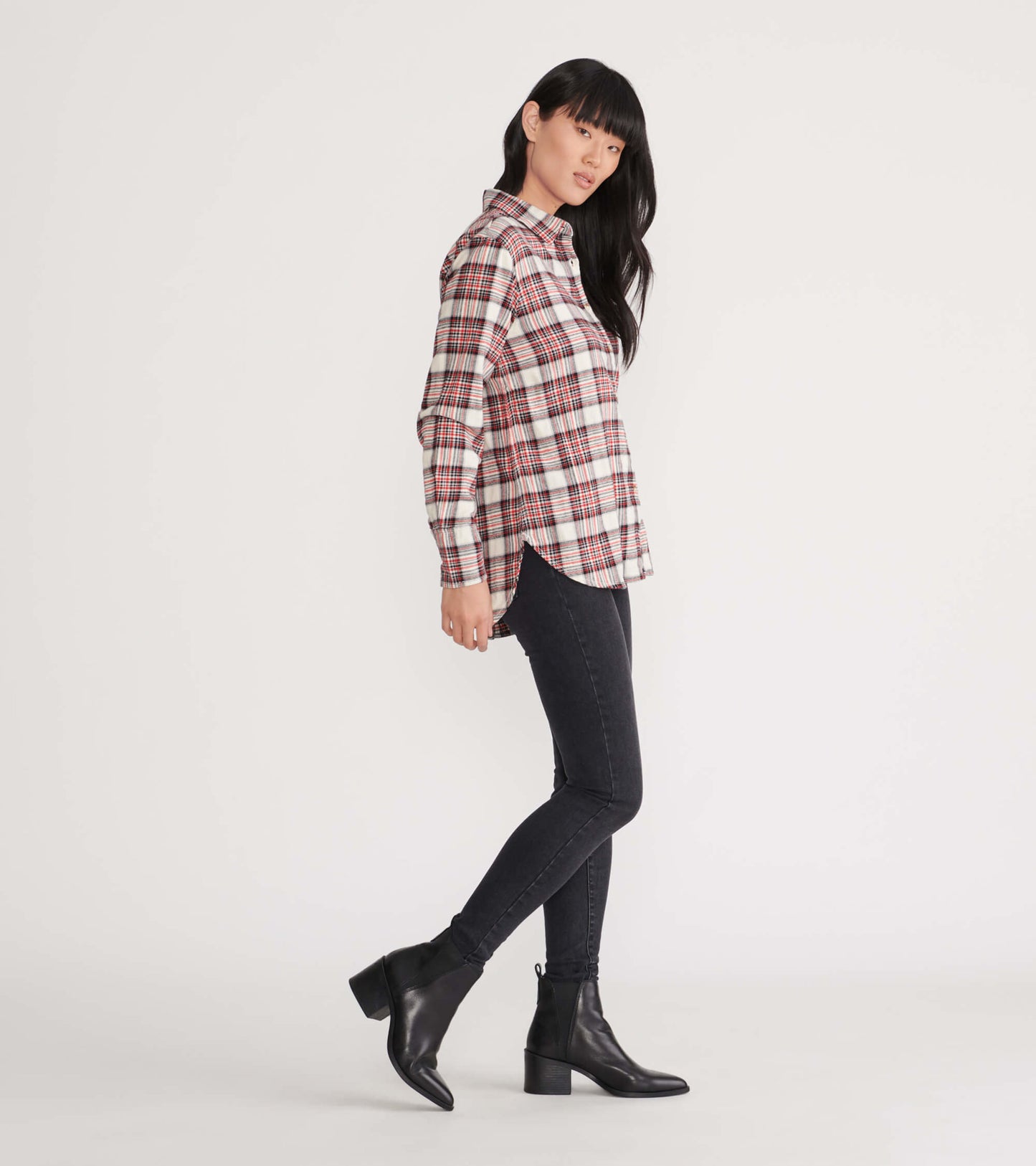 Cream Plaid Women's Heritage Flannel Shirt