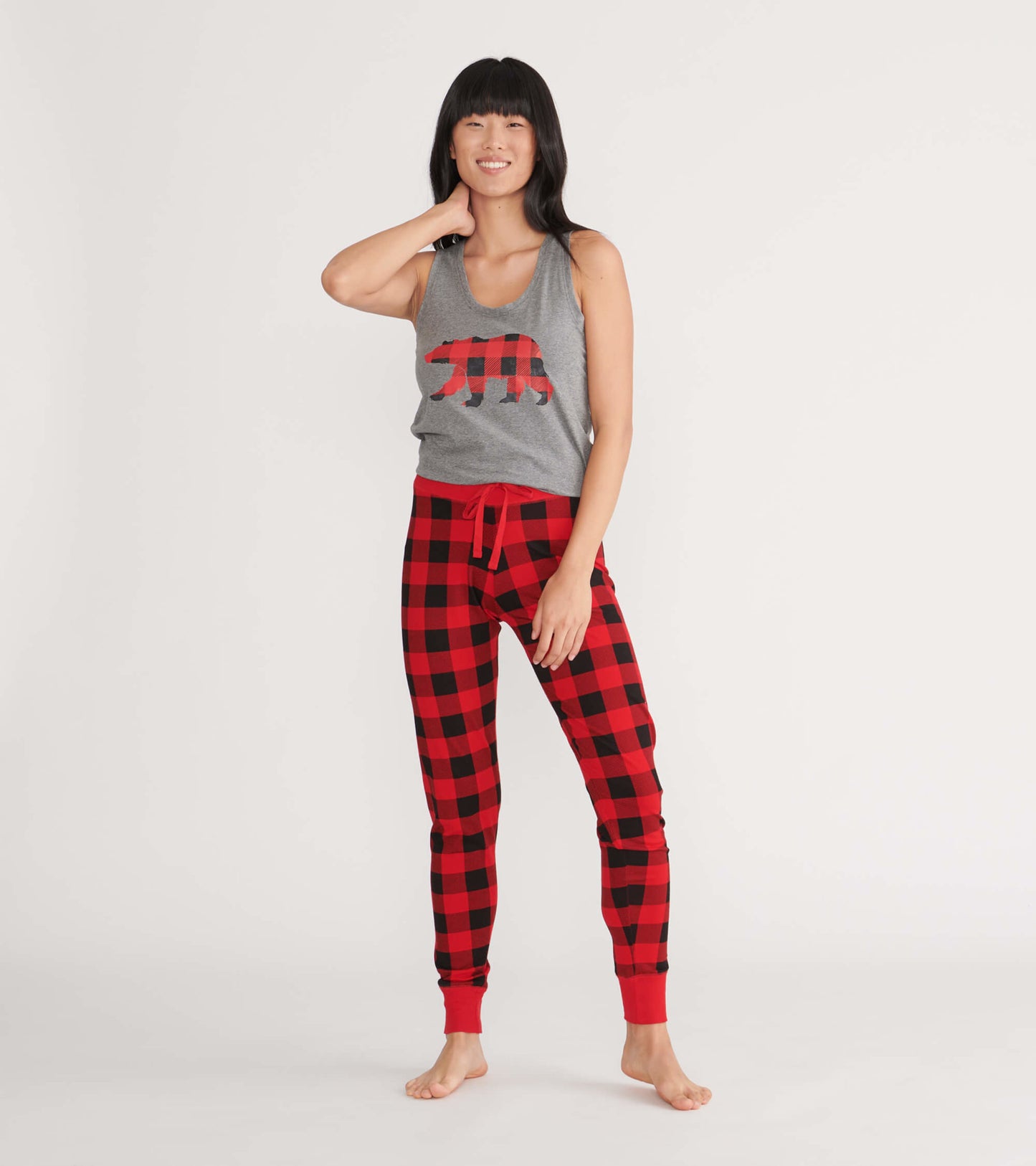 Plaid Bear Women's Pajama Tank