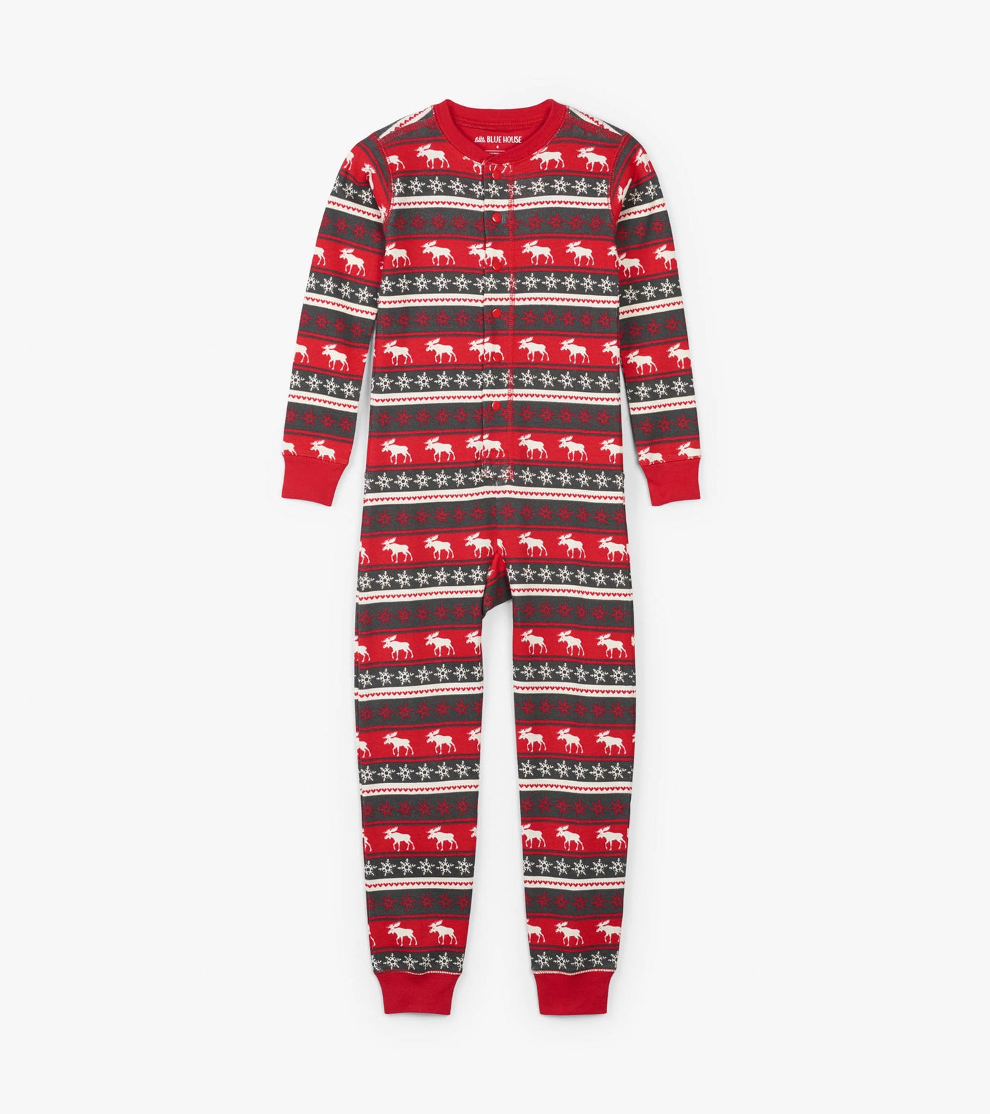 Fair Isle Moose Kids Union Suit