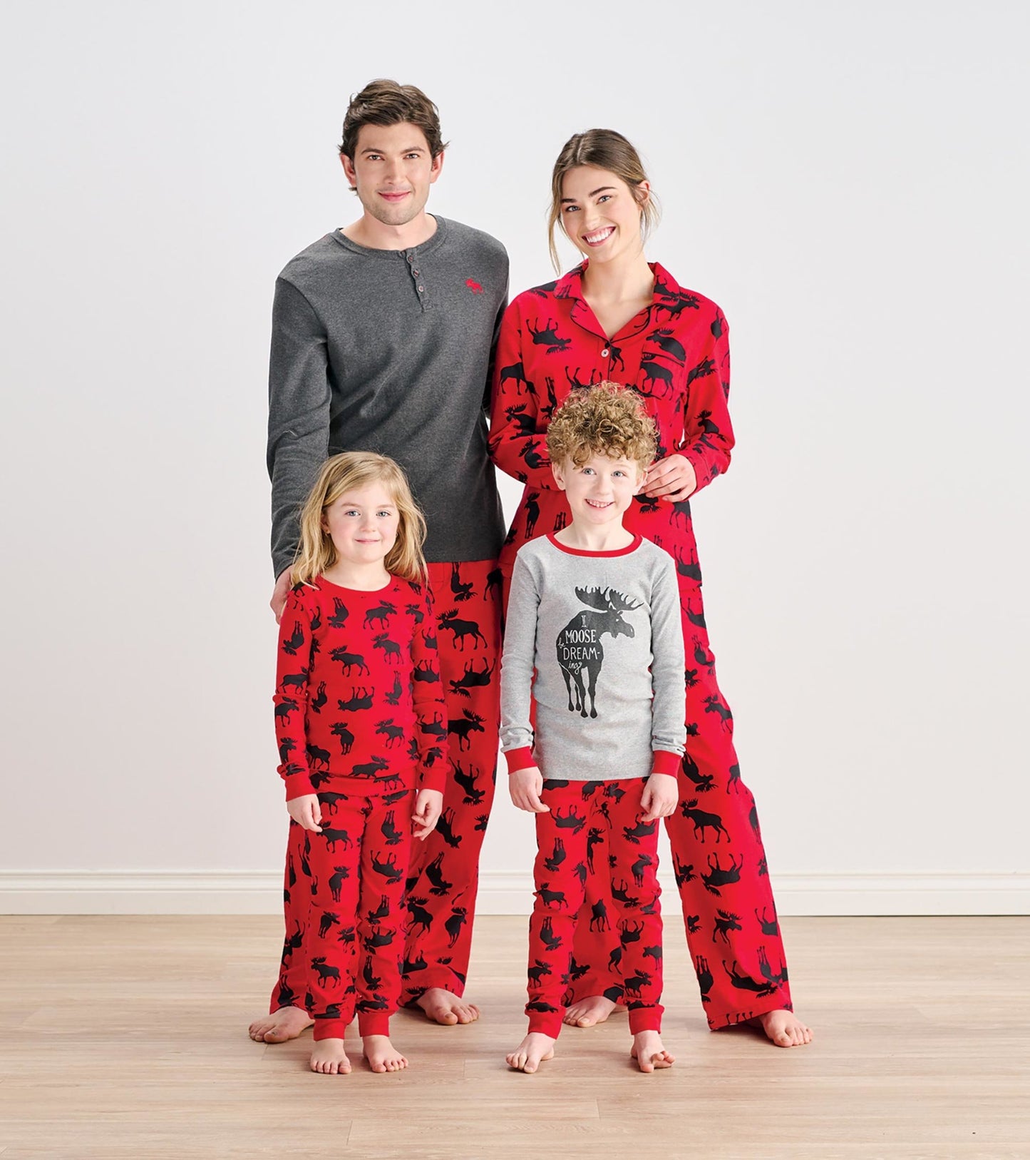 Moose on Red Kids Pajama Set