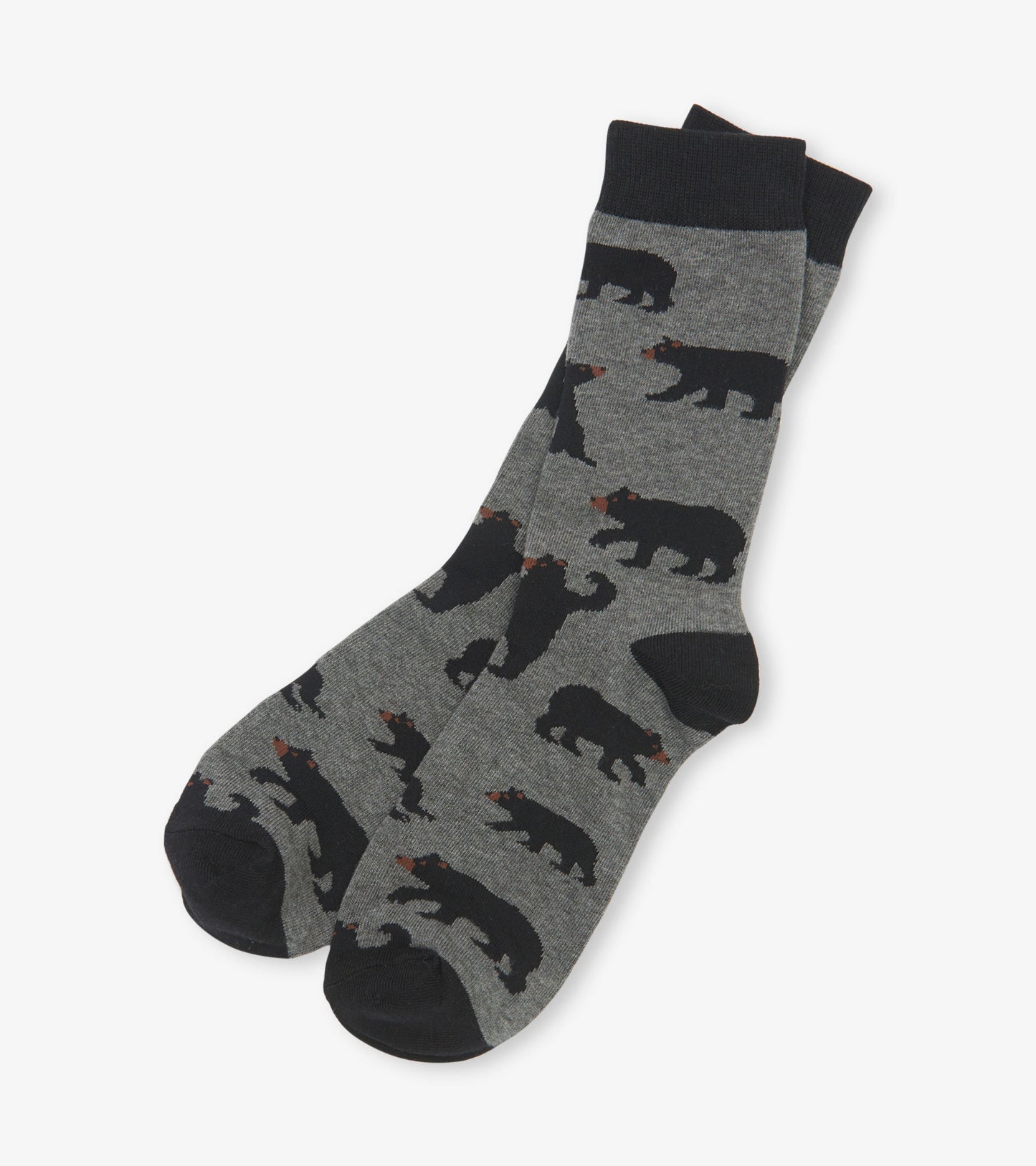 Charcoal Bears Men's Crew Socks