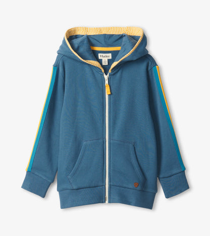 Boys Striped Zip-Up Hoodie