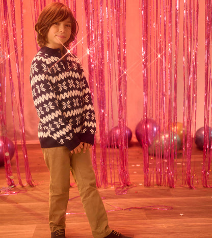 Boys Winter Knit Mock Neck Sweater