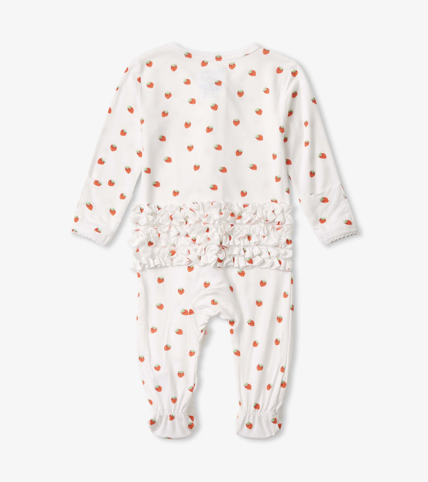 Baby Girls Ditsy Strawberries Footed Sleeper