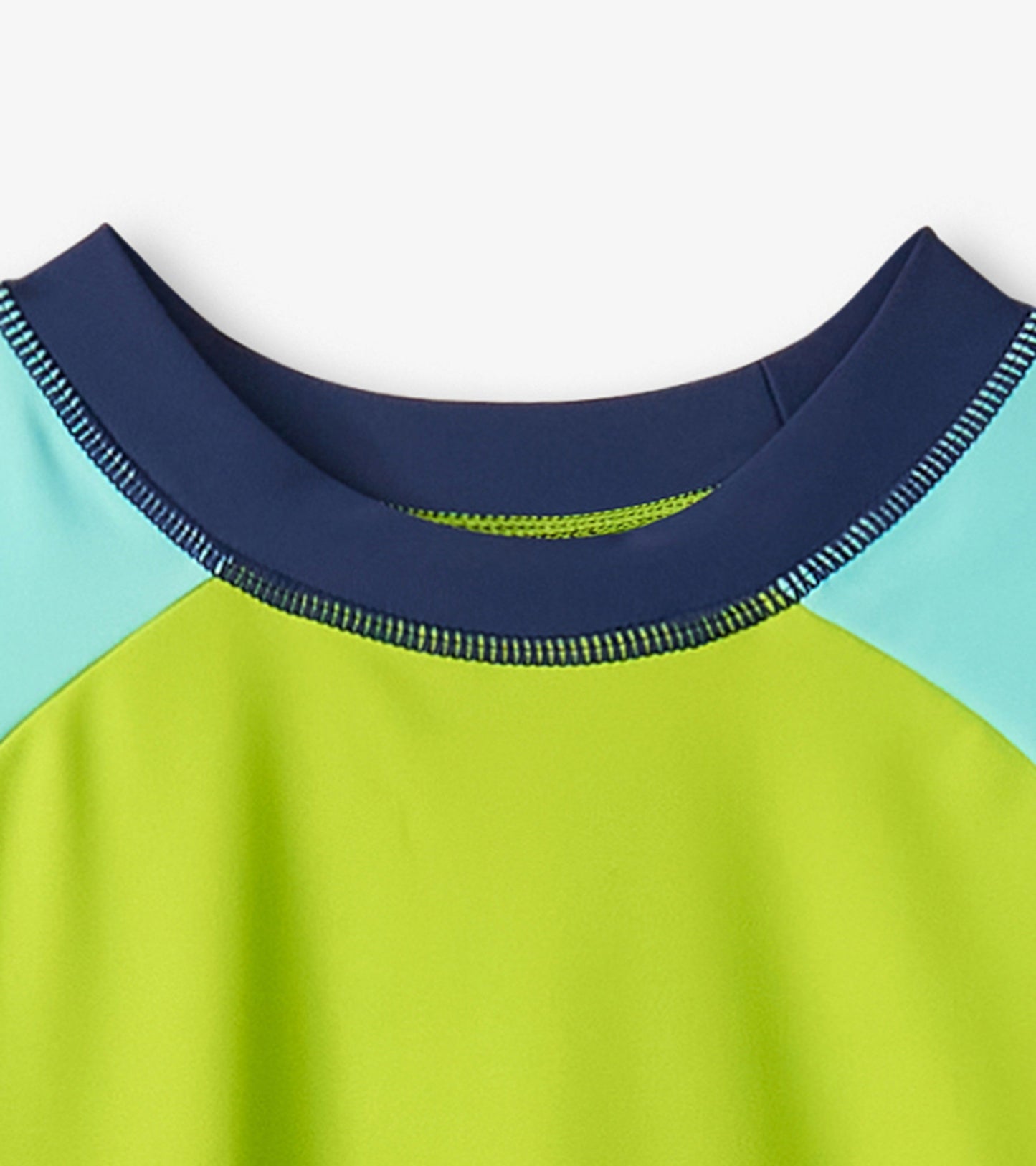 Boys Lime Green Shark Short Sleeve Rashguard