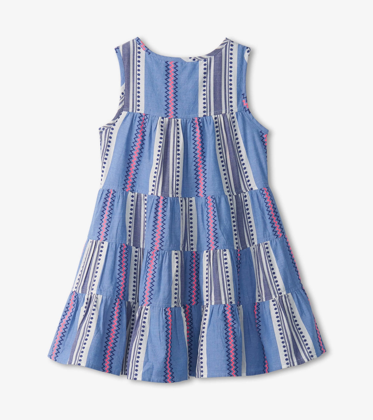 Girls Boho Stripe Tiered Dress