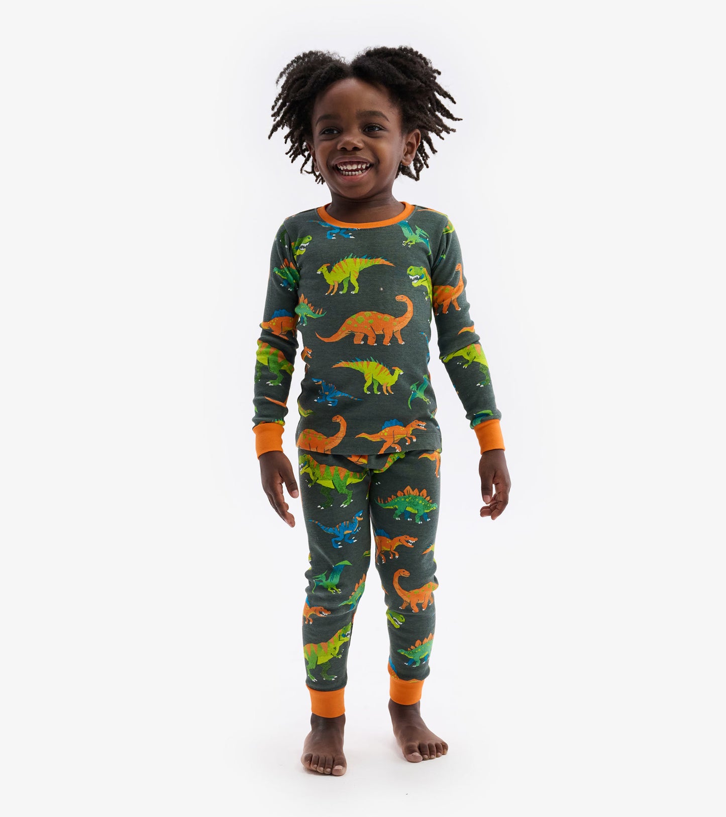 Colourblock Dino Pajama Set