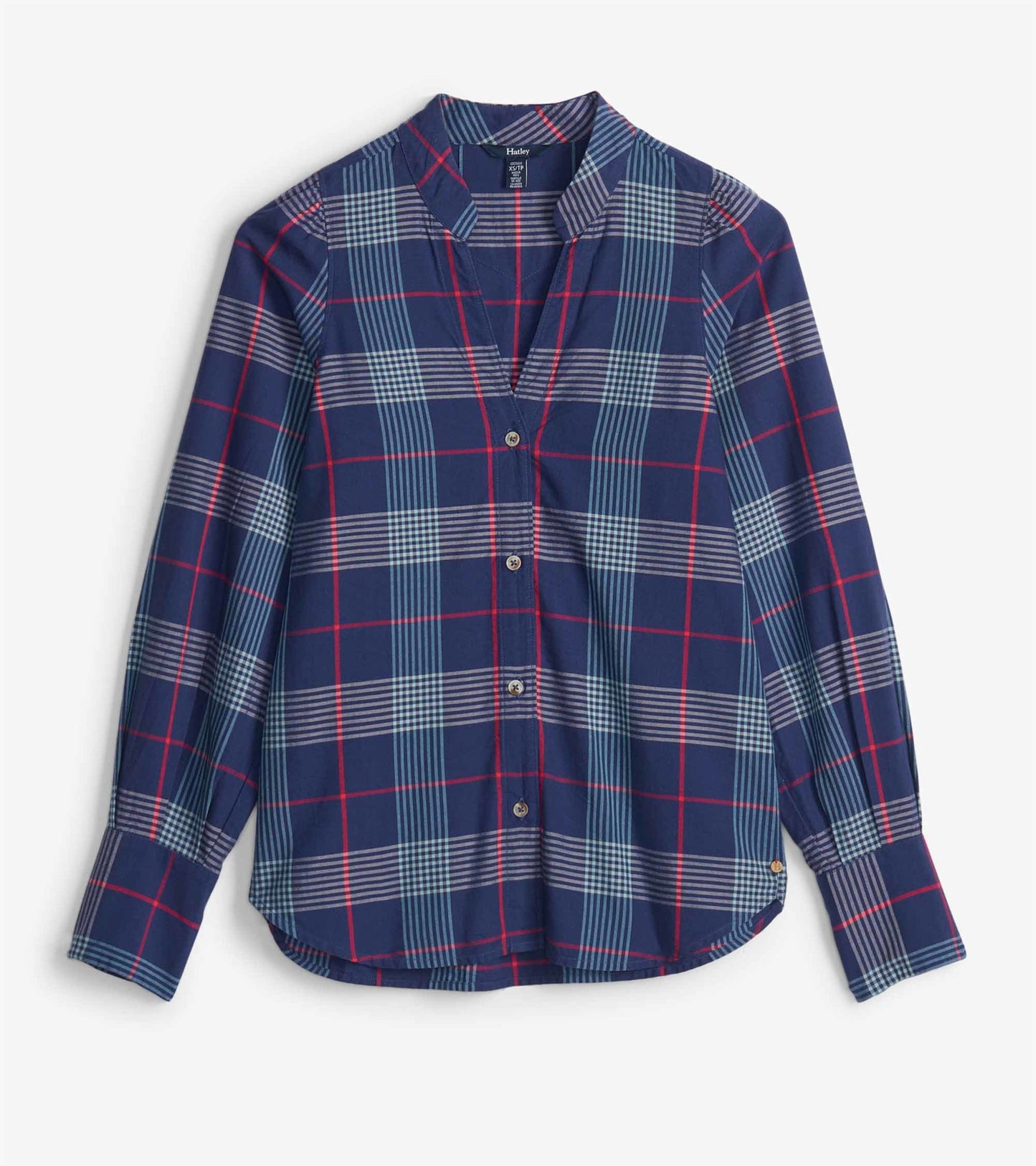 Olivia Blouse - Patriot Blue Plaid