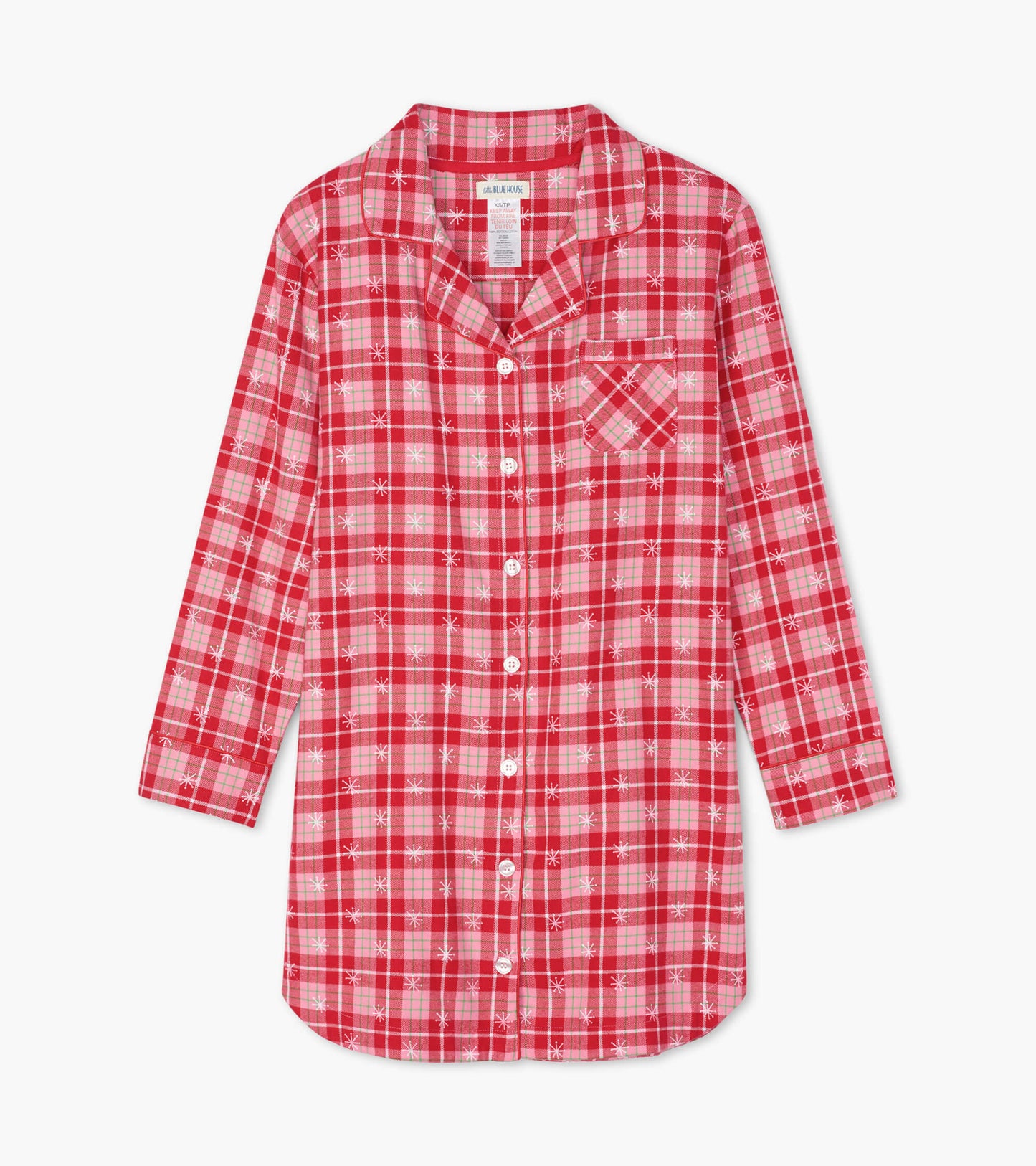 Retro Christmas Plaid Women's Flannel Nightdress