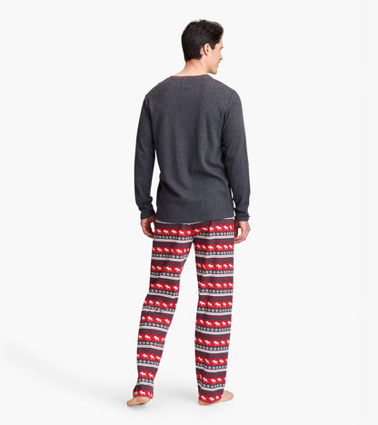 Fair Isle Moose Men's Jersey Pajama Pants