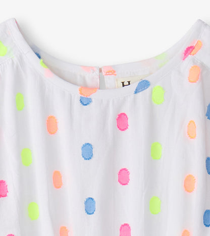 Girls Summer Dots Woven Play Dress