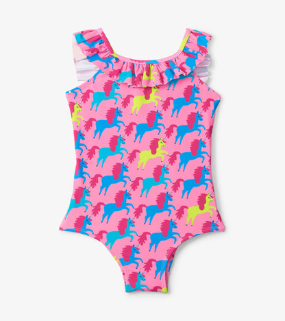 Rock Star Unicorn Ruffle Sleeve Swimsuit