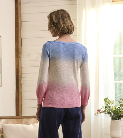 3/4 Sleeve Knit Breton- Sunset Dip Dye