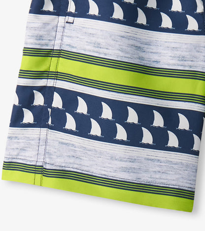 Boys Fins and Stripes Swim Trunks