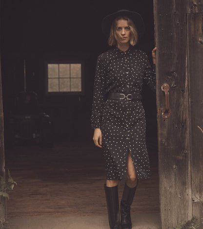 Midi Shirt Dress - Classic Spots