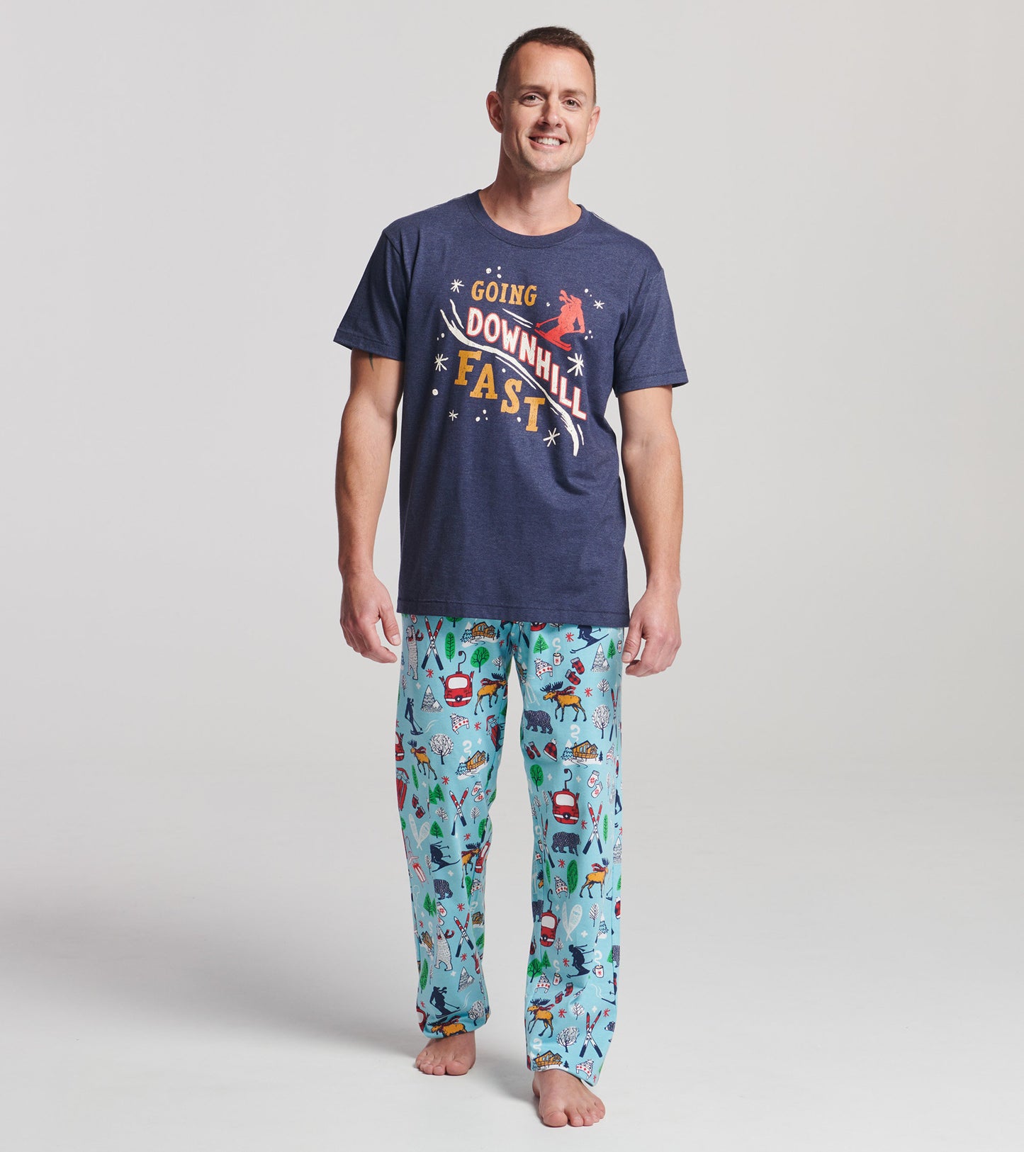 Men's Vintage Ski Jersey Pajama Pants