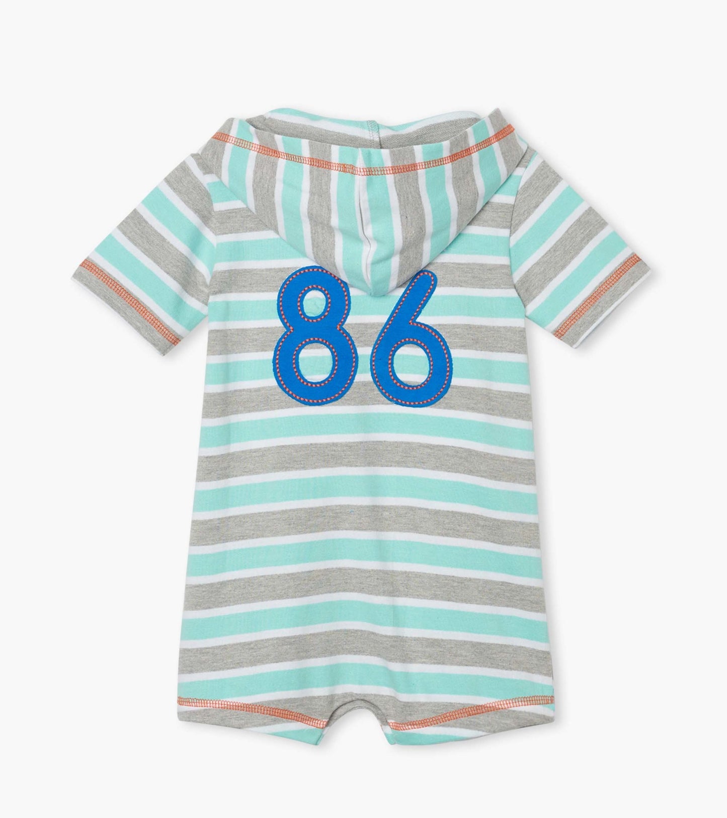 Summer Stripes Hooded Baby Terry Romper