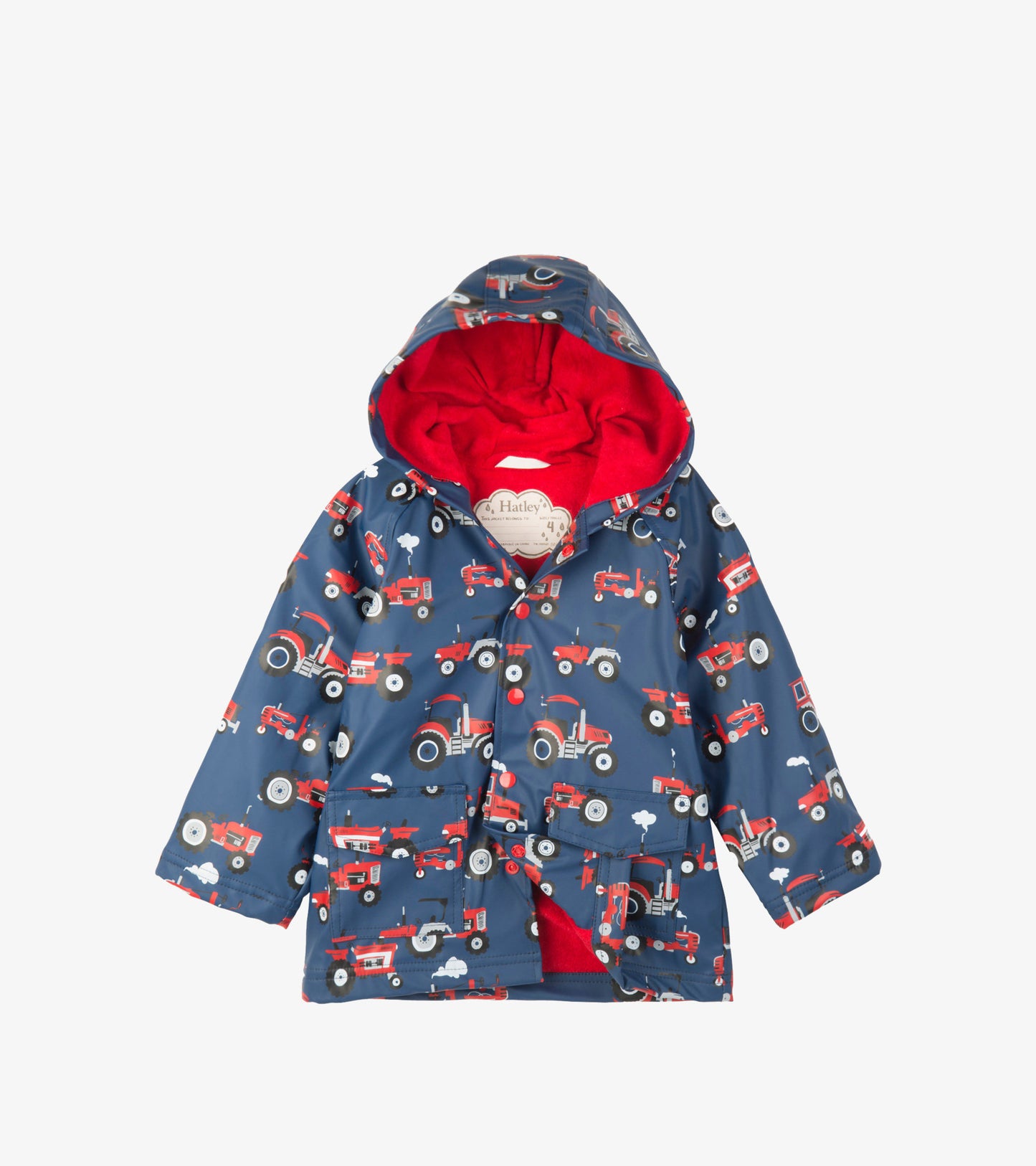 Red Farm Tractors Raincoat