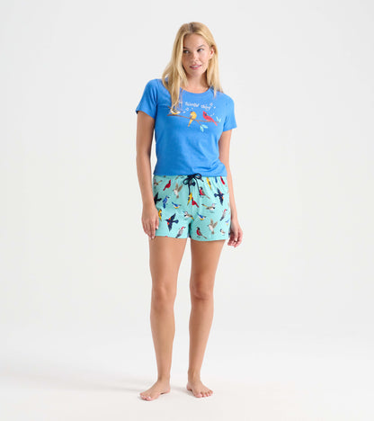 Backyard Birds Women's Sleep Shorts