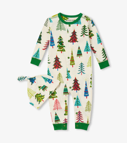 Baby Christmas Trees Sleeper & Hat