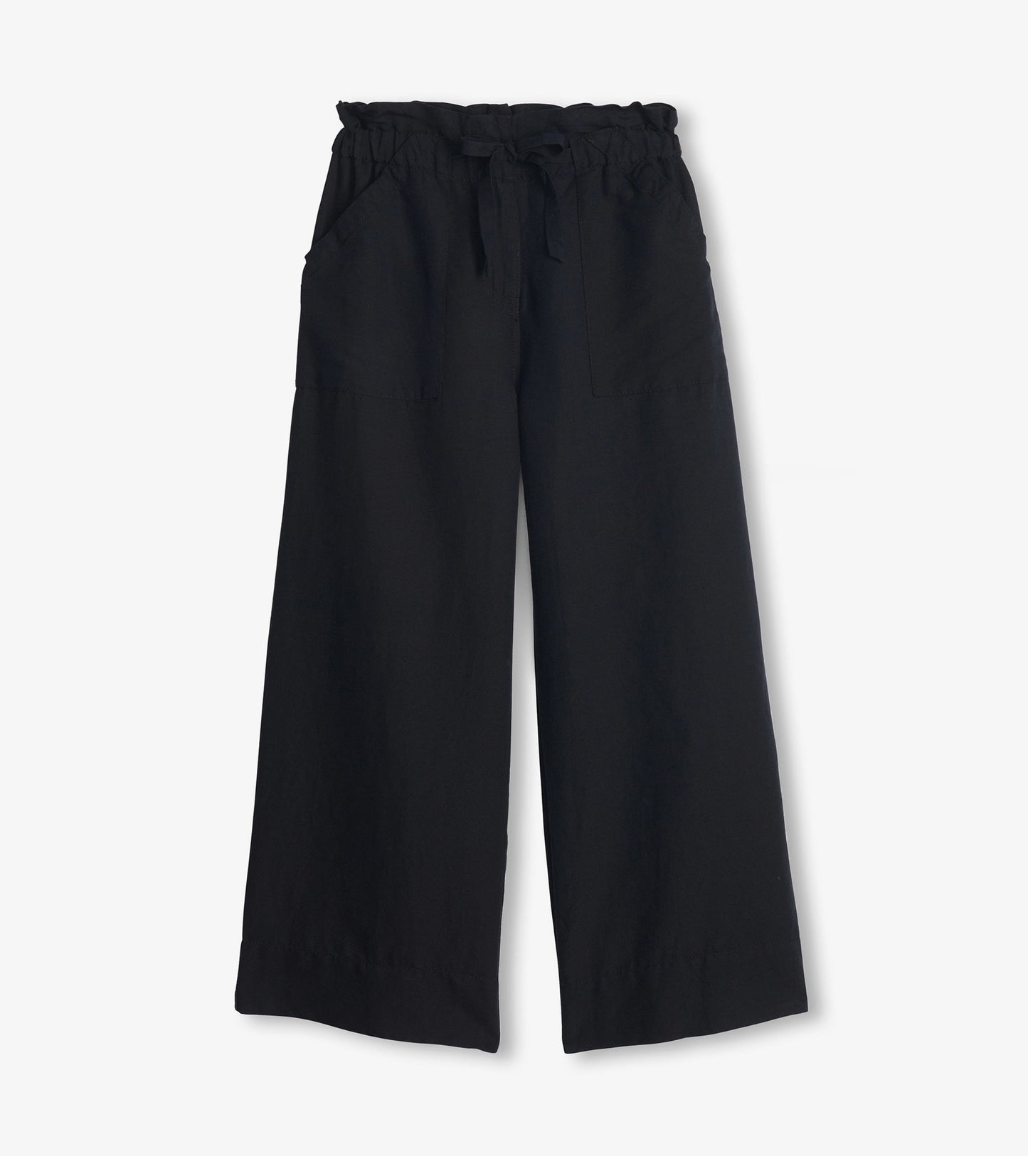 Tie Front Pants - Caviar Linen