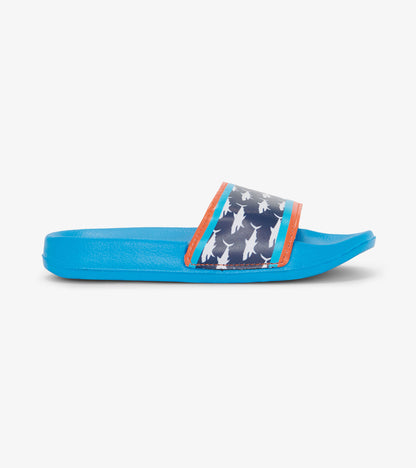 Boys Printed Sharks Slides