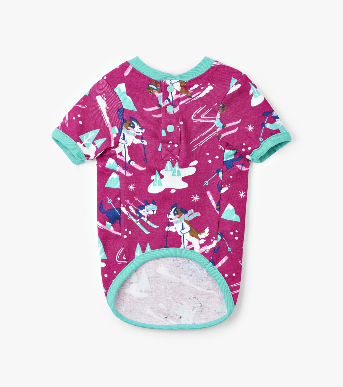 Retro Ski Dogs Pink Dog Tee