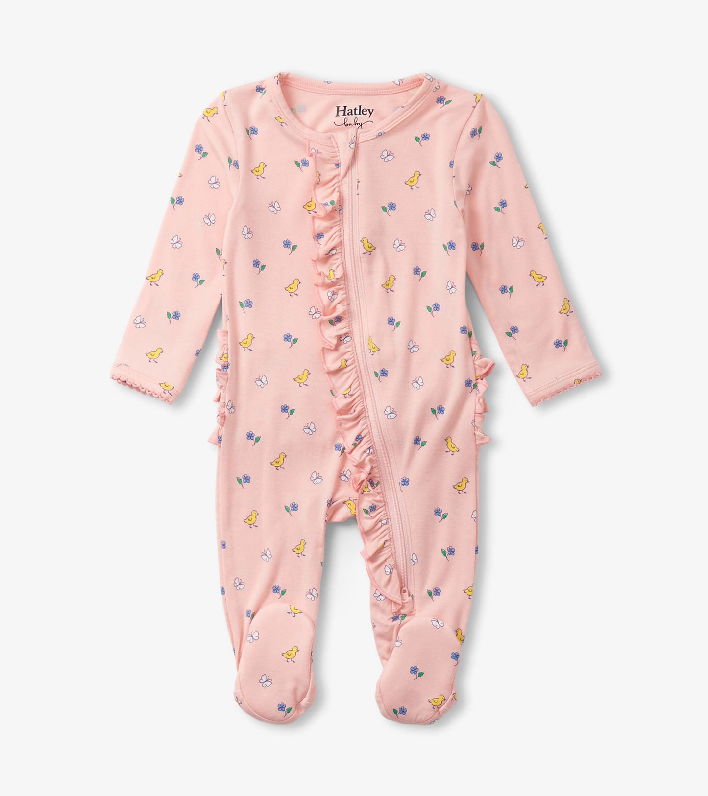 Baby Girls Springtime Ruffle Footed Sleeper