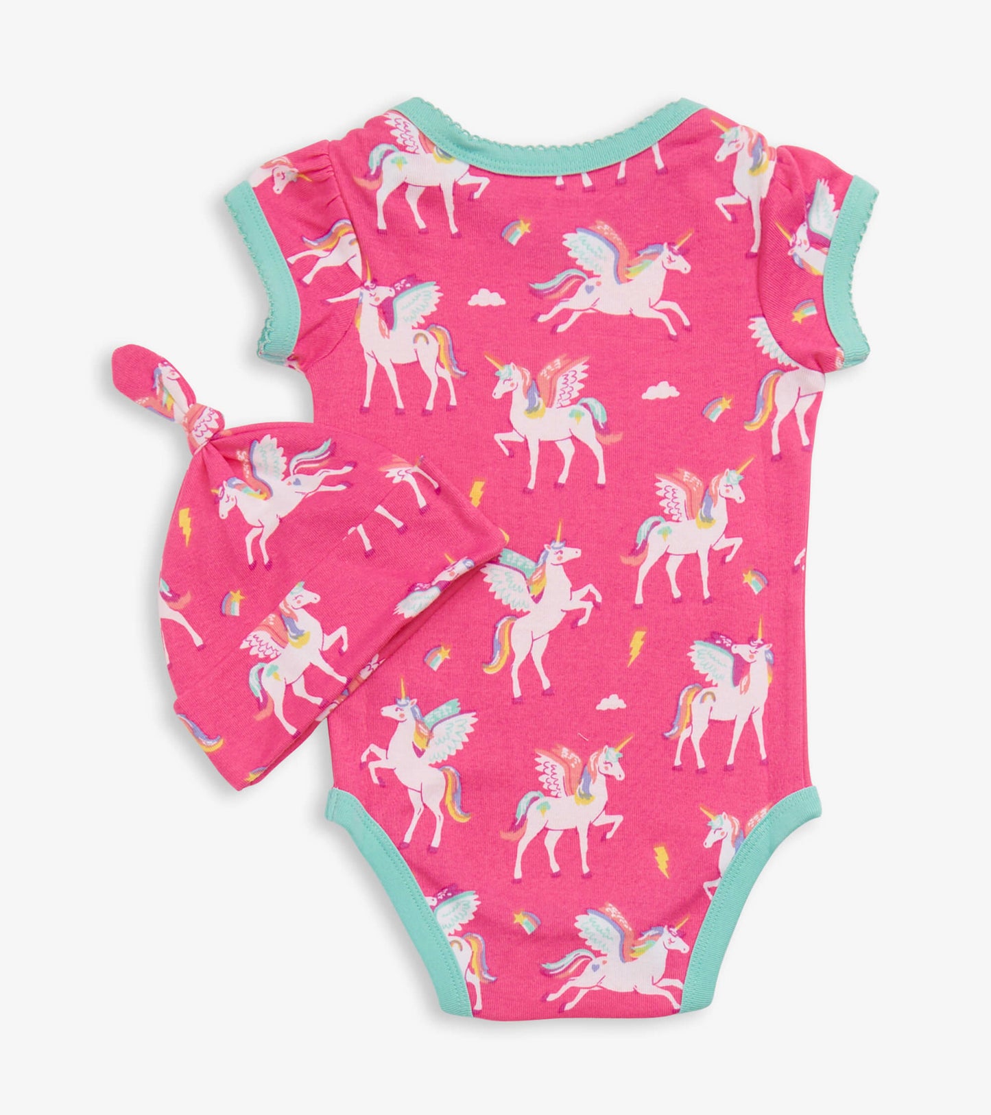 Rainbow Pegasus Baby Bodysuit With Hat