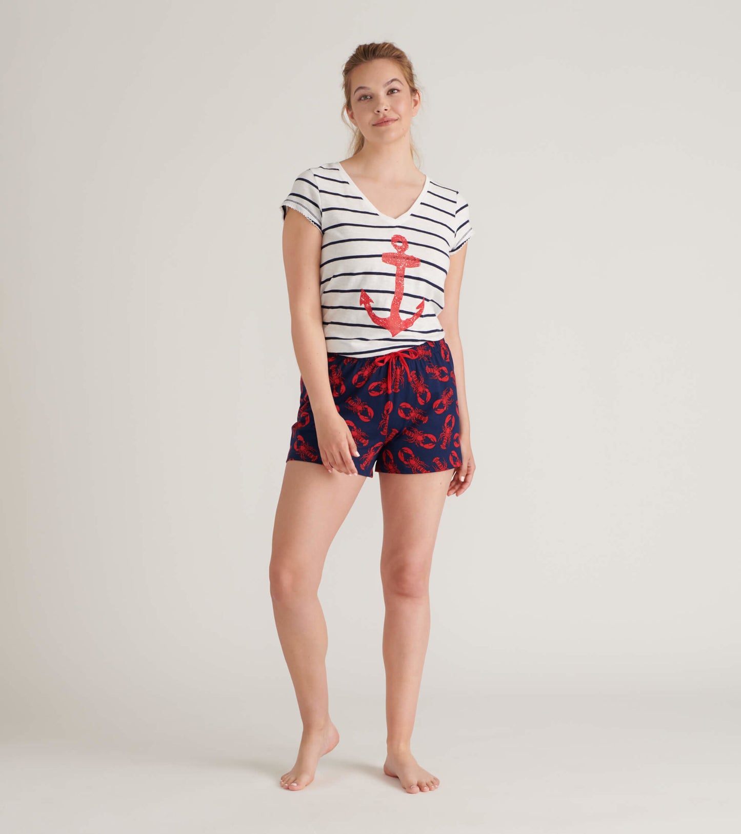 Navy Lobster Women's Sleep Shorts