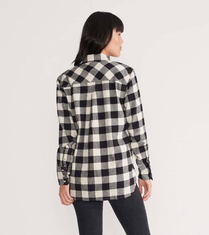 Black Plaid Women's Heritage Flannel Shirt