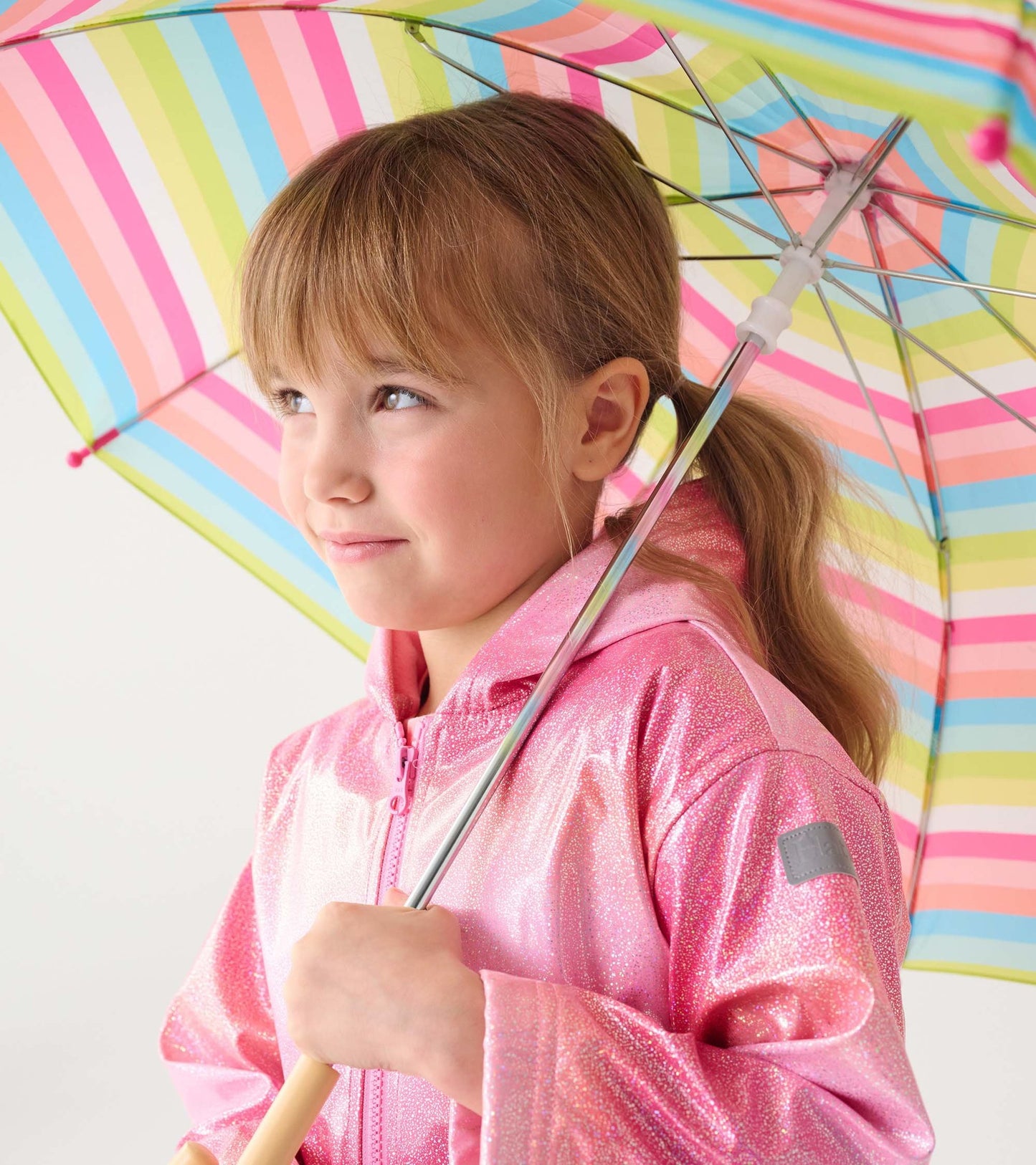 Girls Summer Zip-Up Rain Jacket