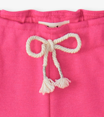 Girls Pink Paper Bag Shorts