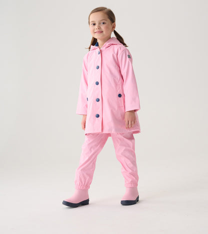 Classic Pink Kids Rain Pants