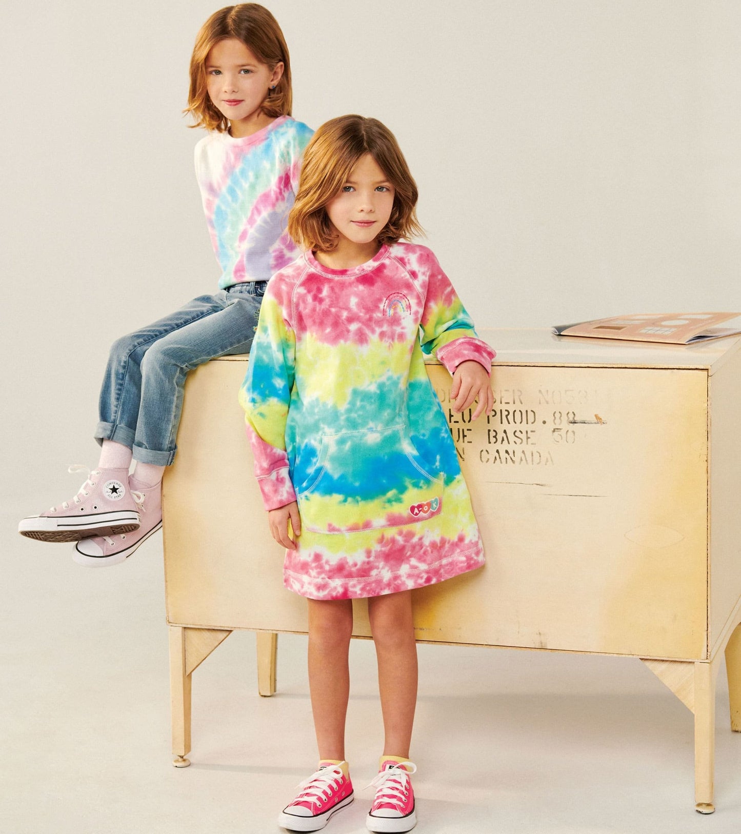 Rainbow Tie Dye Sweatshirt Dress