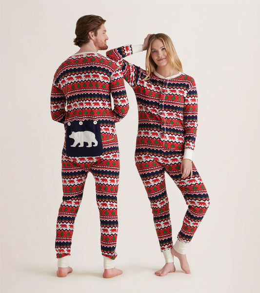 Adult Fair Isle Bear Onesie