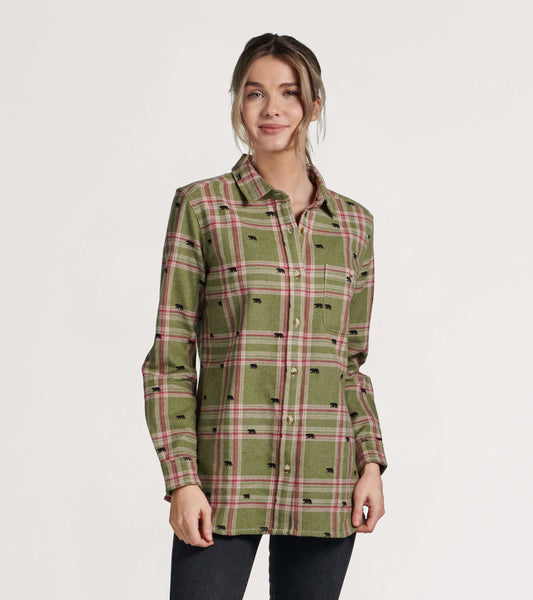 Woodland Bear Women's Heritage Flannel Shirt