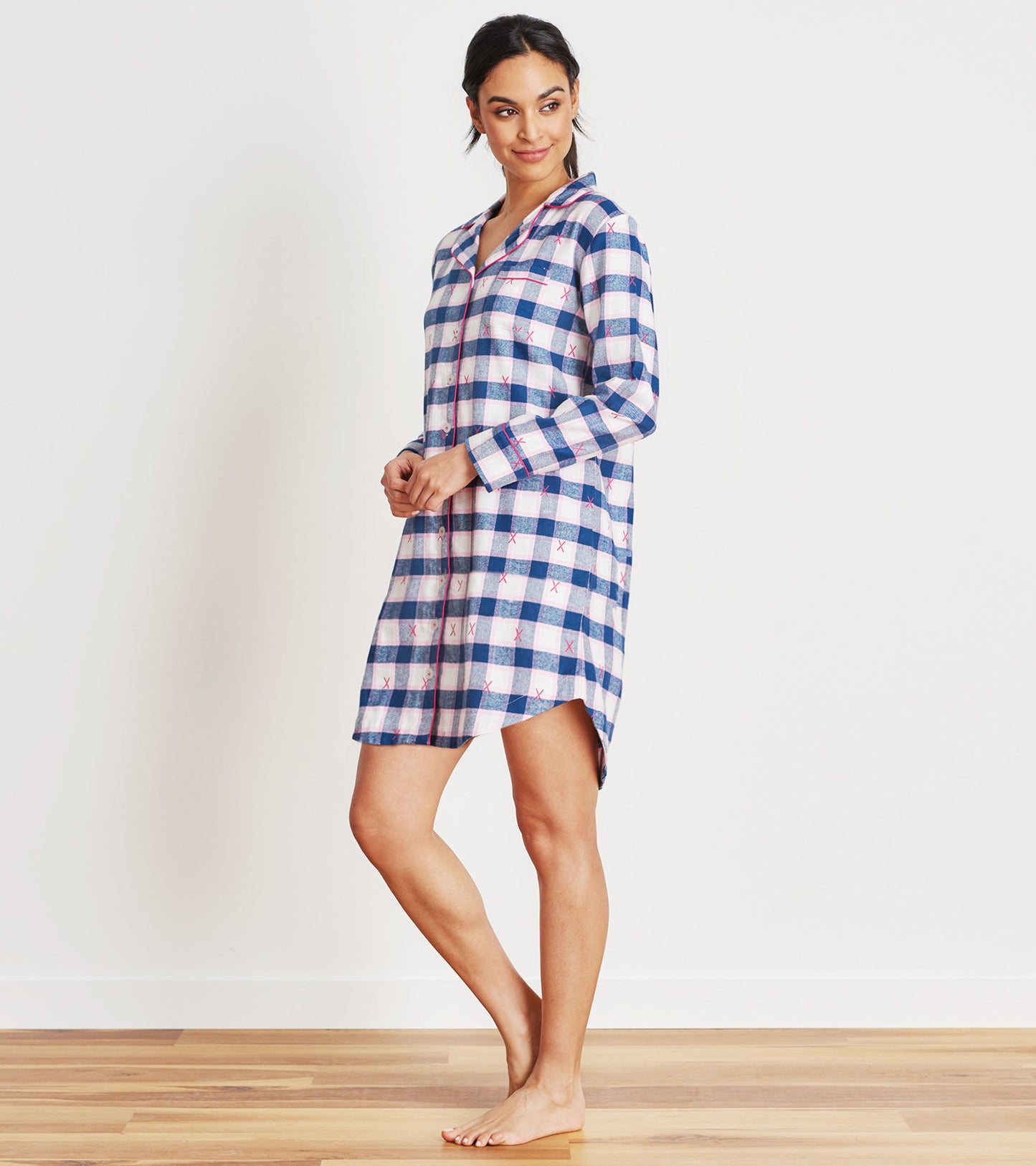 Ski Holiday Plaid Women's Flannel Nightdress