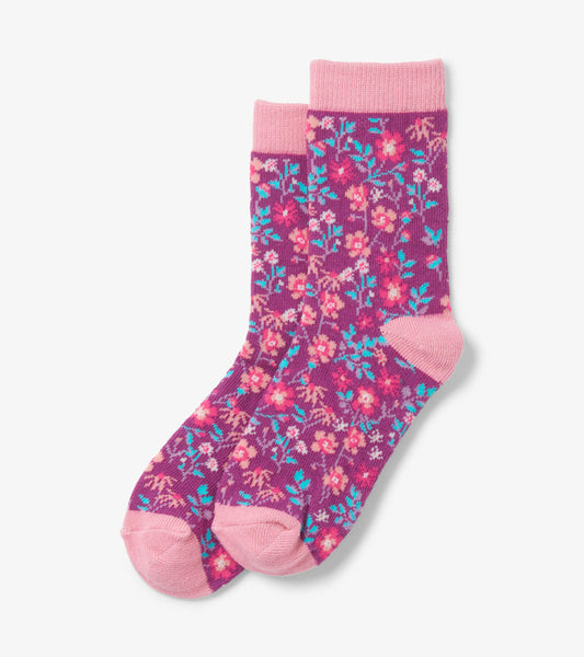 Kids Wild Flowers Crew Socks