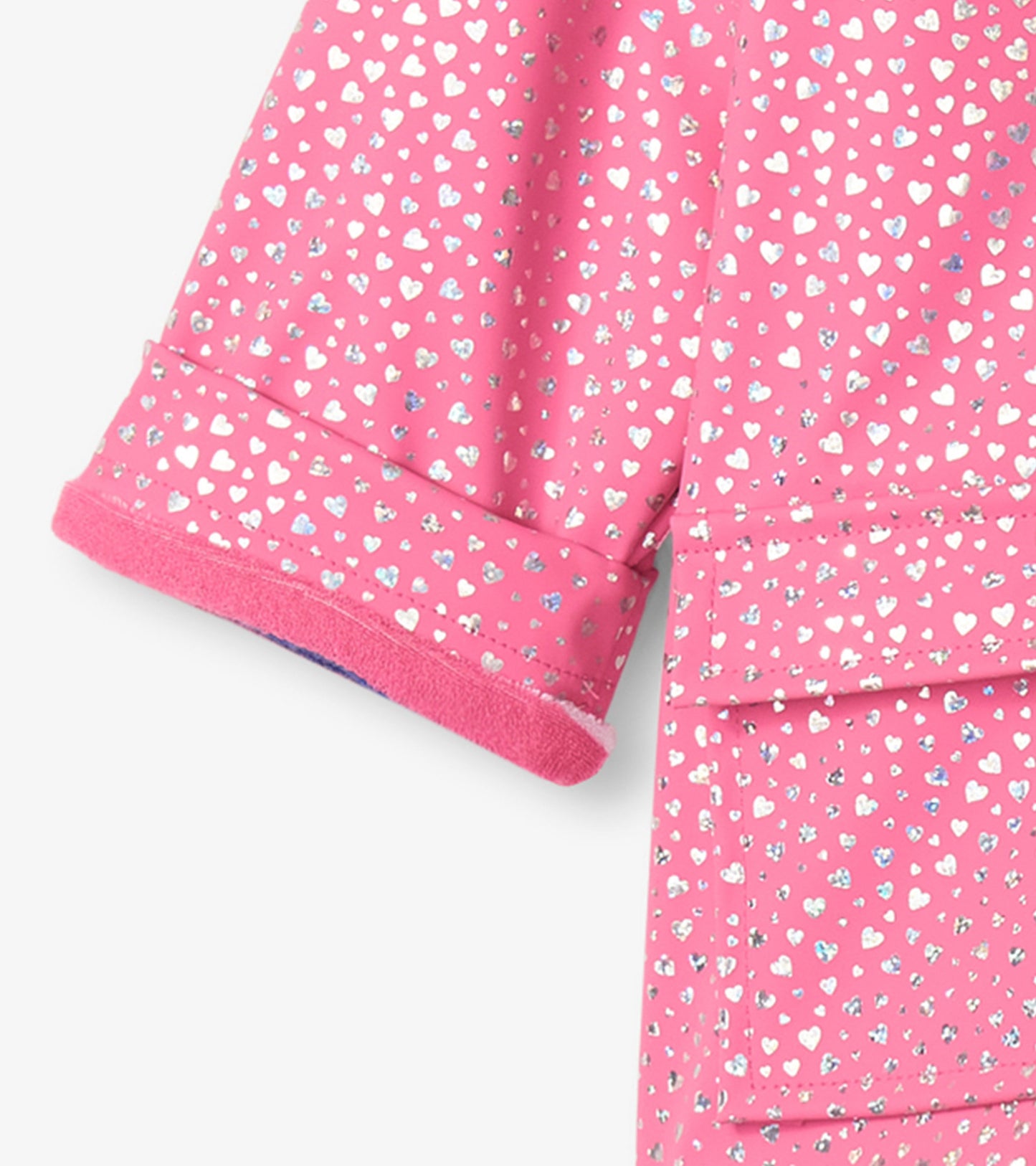 Baby & Toddler Girls Glitter Hearts Button-Up Rain Jacket