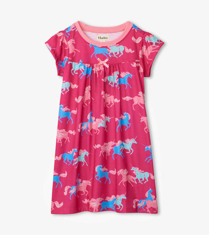 Frolicking Unicorns Short Sleeve Nightdress