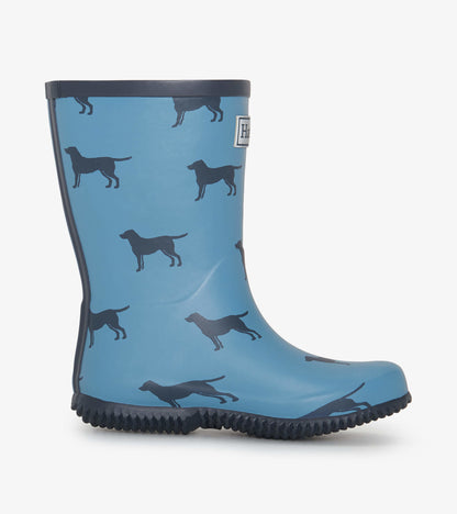 Boys Preppy Dogs Packable Rain Boots